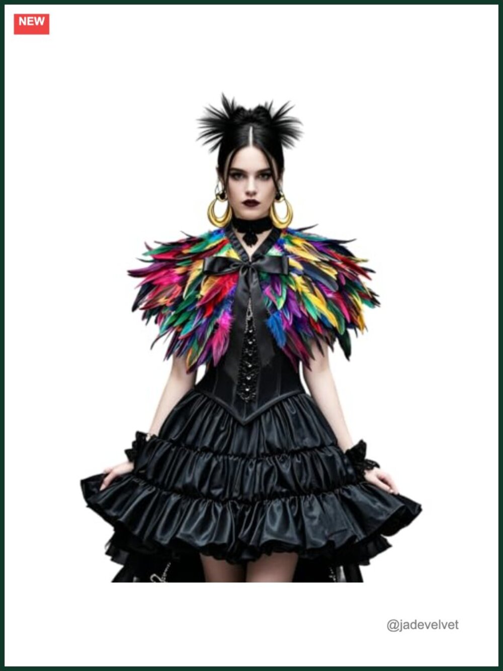 Real Natural Feathers Shrug Cape Shawl Collar Witch Cosplay Halloween